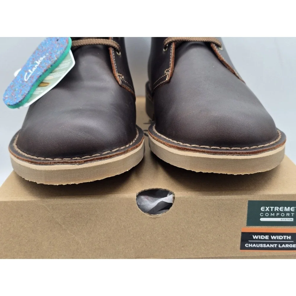 Man's Boots Clarks Bushacre 3 - Sz 11.5 W WIDE Beeswax‎ Brown 53528 NIB